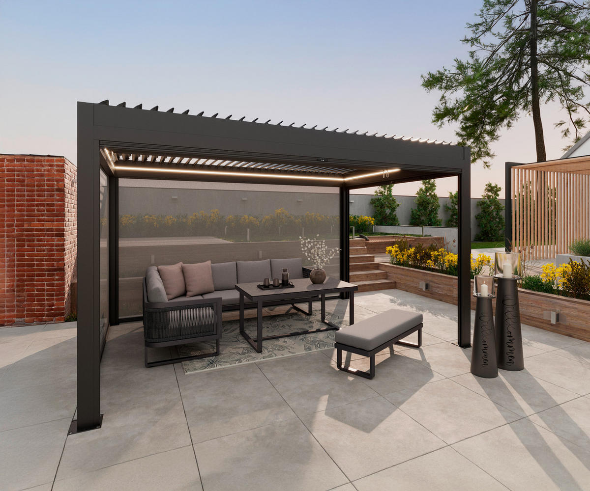 DINING-LOUNGESET 190/240 cm Aluminium  - Anthrazit, MODERN, Glas/Kunststoff (190/240cm) - Ambia Garden