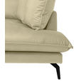 ECKSOFA in Samt Beige  - Beige/Schwarz, Design, Textil/Metall (241/200cm) - Carryhome