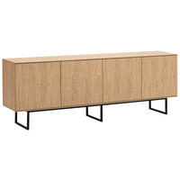 LOWBOARD  in 200/70/40 cm  - Eichefarben/Schwarz, Design, Holzwerkstoff/Metall (200/70/40cm) - Modante