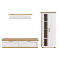 WOHNWAND 3-teilig  in Lärchefarben, Eiche Artisan  240/161/40 cm  - Silberfarben/Lärchefarben, Design, Holzwerkstoff/Kunststoff (240/161/40cm) - Livetastic