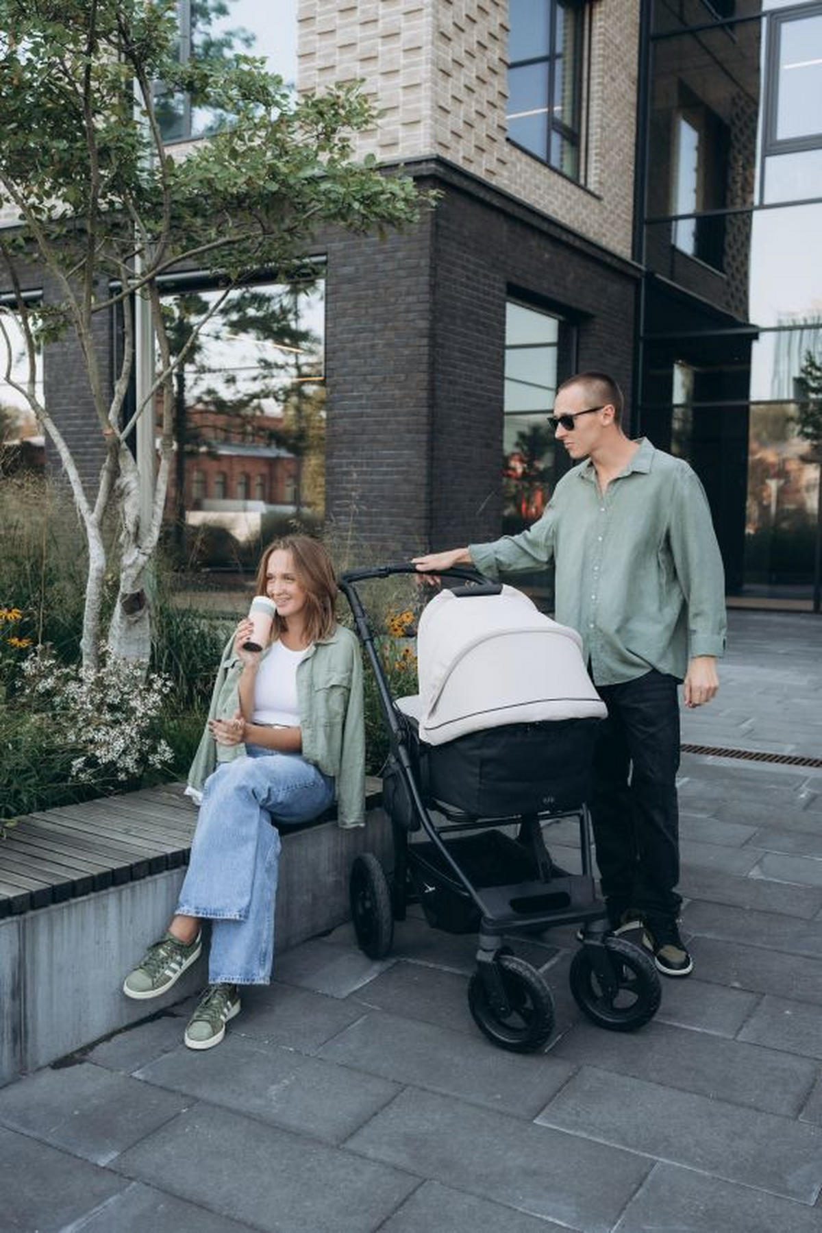 KOMBIKINDERWAGEN    - Anthrazit, Basics, Metall (57/110/108cm) - TFK