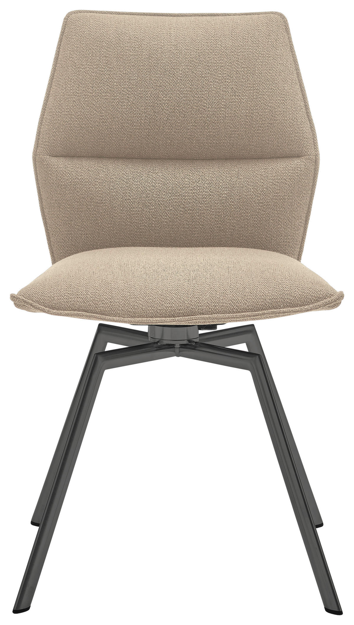 STUHL Sandfarben, Anthrazit  - Sandfarben/Anthrazit, Design, Textil/Metall (49/86/60cm) - Venjakob