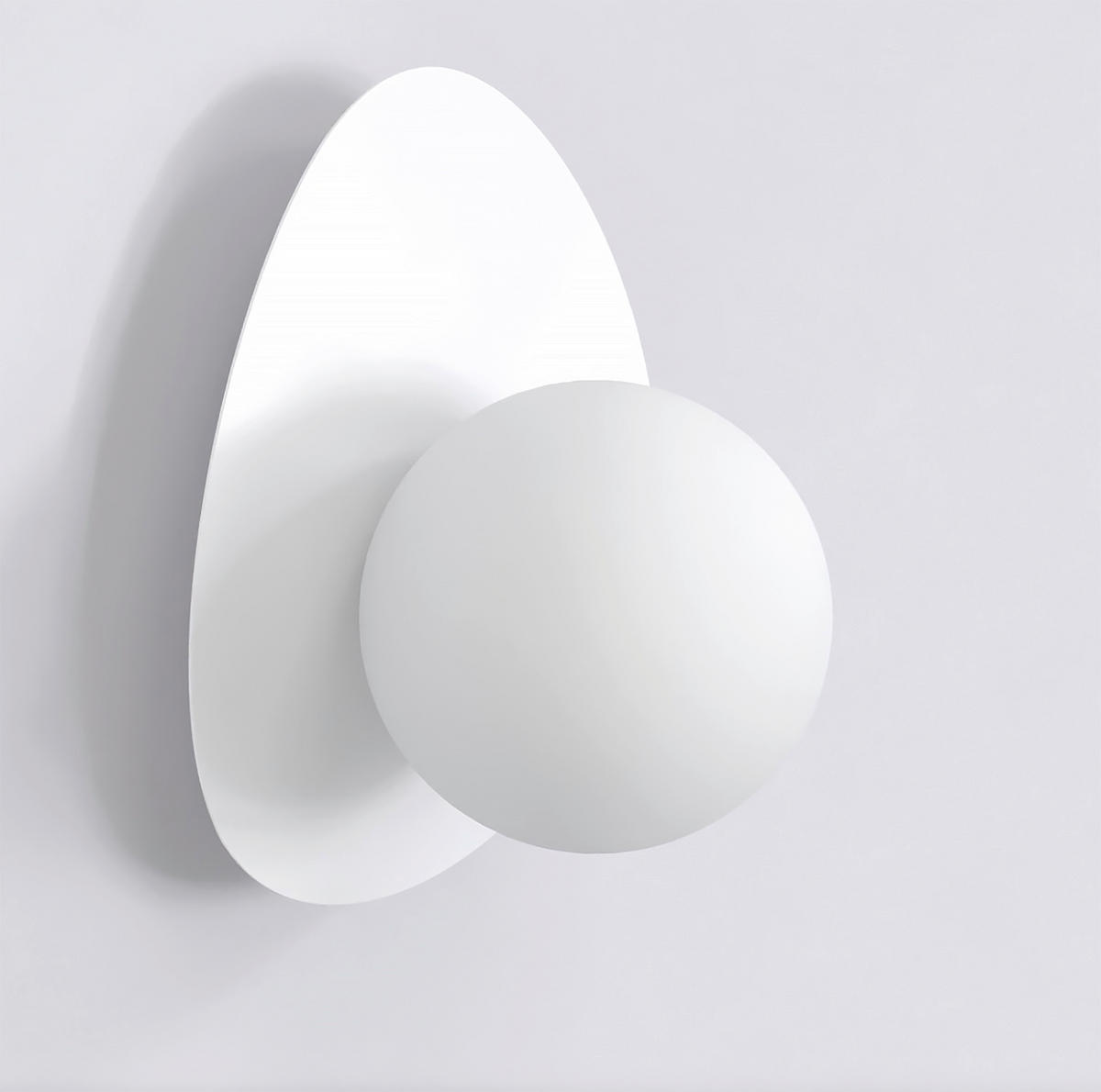 WANDLEUCHTE  15/13/19 cm    - Weiß, KONVENTIONELL, Glas/Metall (15/13/19cm)