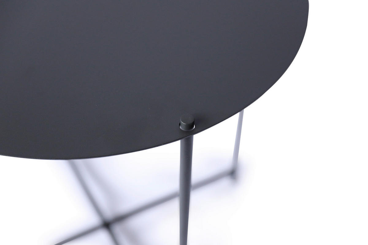 BEISTELLTISCH 49/49/49 cm Anthrazit rund  - Anthrazit, Design, Metall (49/49/49cm) - Xora