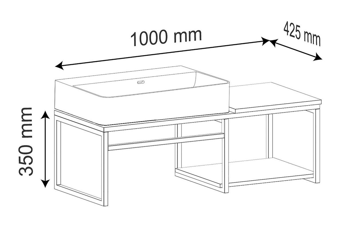 WASCHTISCHKOMBI 100 cm  - Honigeiche/Weiss, Modern, Keramik/Holzwerkstoff (100cm) - MID.YOU