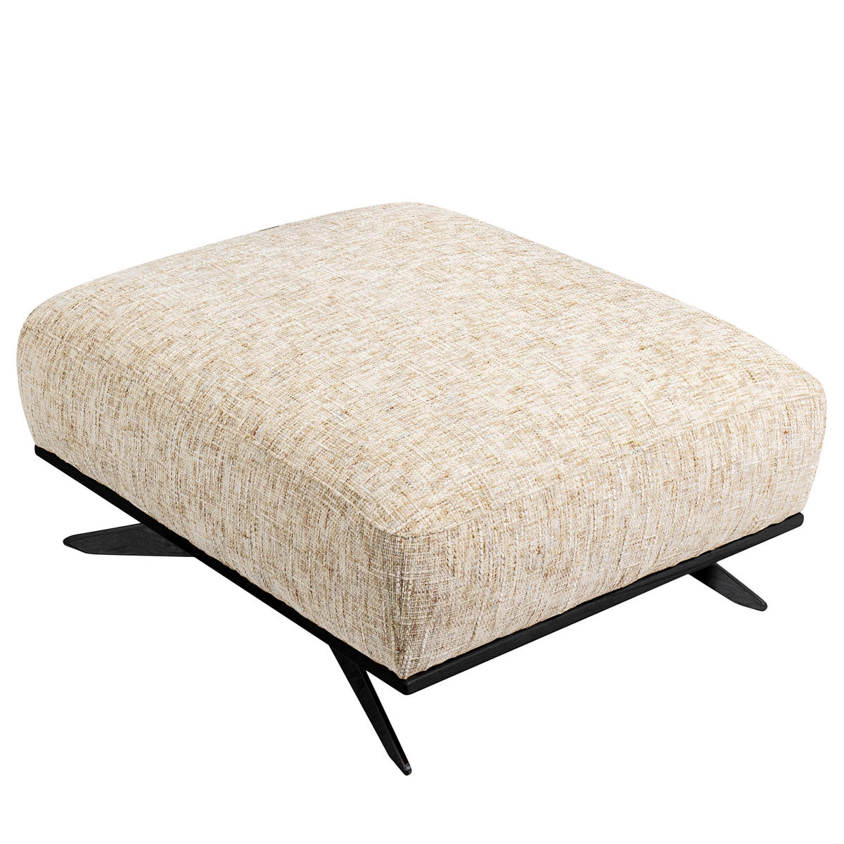 HOCKER in Textil Beige  - Beige/Schwarz, Design, Holz/Textil (95/46/80cm) - Livetastic