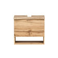 WASCHTISCHUNTERSCHRANK 61/55/40 cm  - Eiche Wotan/Silberfarben, Natur, Holzwerkstoff/Kunststoff (61/55/40cm) - Xora