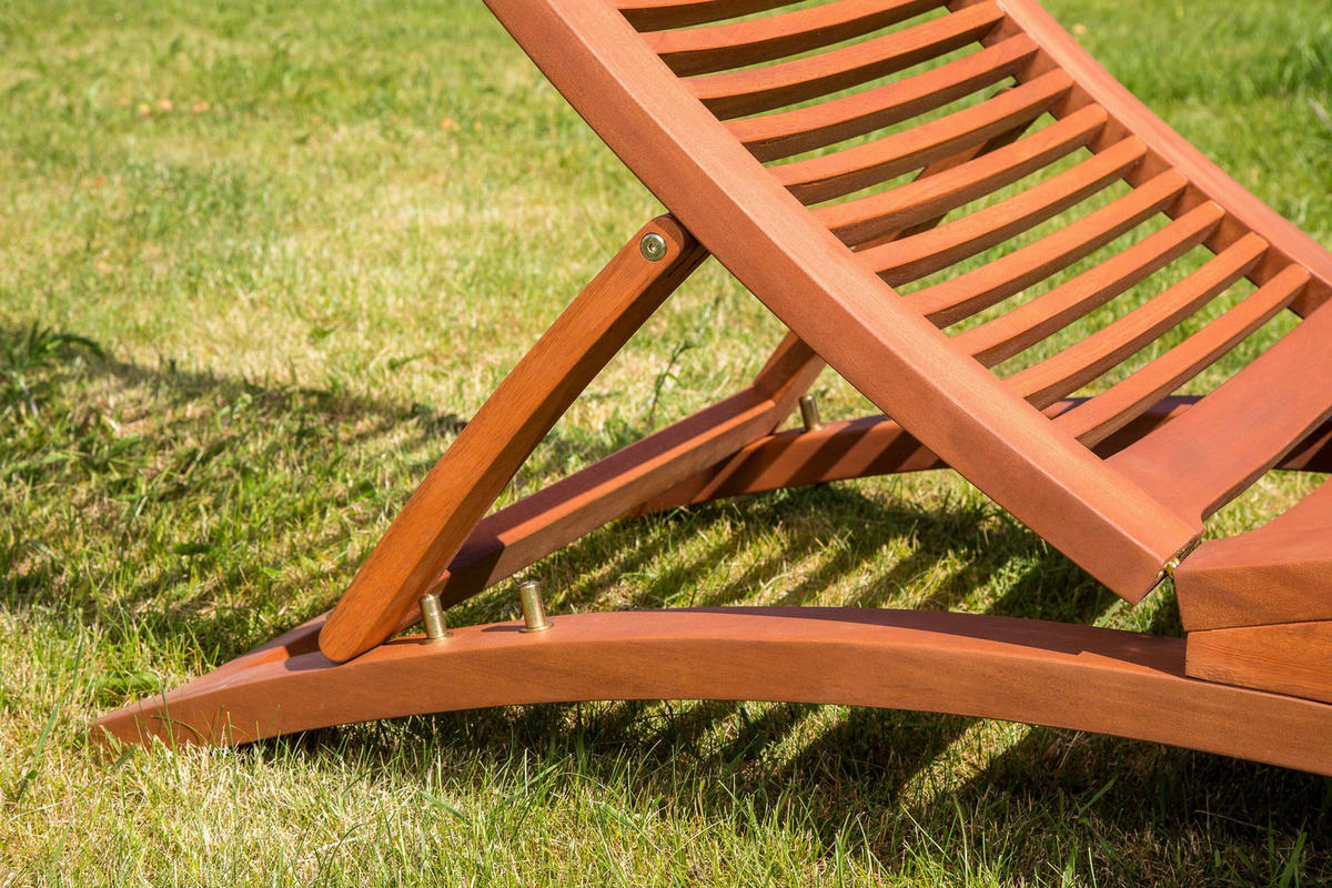 GARTENLIEGE 60/105/208 cm  - Eukalyptusholzfarben/Anthrazit, KONVENTIONELL, Holz/Textil (60/105/208cm) - Gardenson