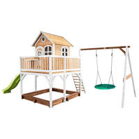 SPIELTURM 613/291/277 cm  - Braun/Weiß, KONVENTIONELL, Holz (613/291/277cm) - Ambia Garden