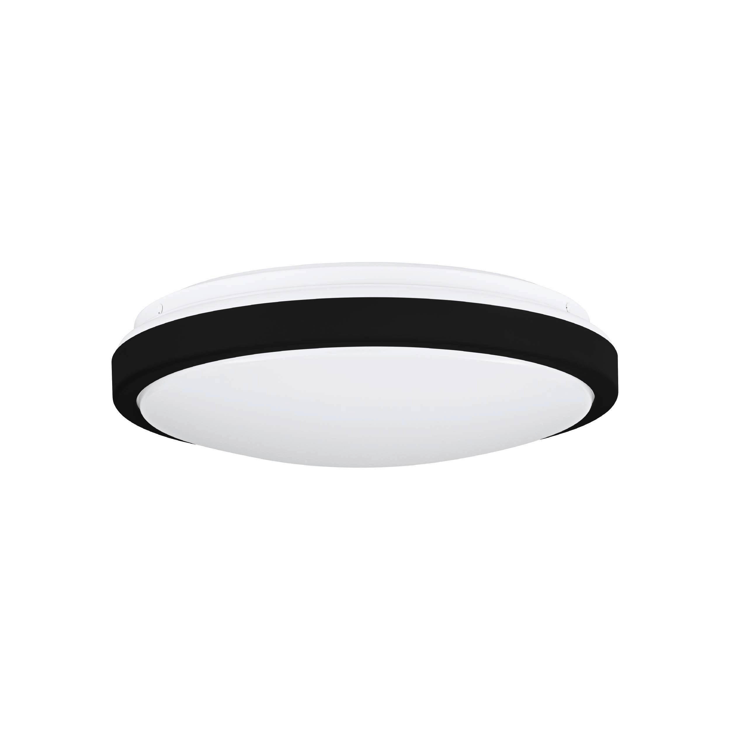 DECKENLEUCHTE 32,5/9 cm   - Schwarz/Weiß, Basics, Kunststoff/Metall (32,5/9cm) - Eglo