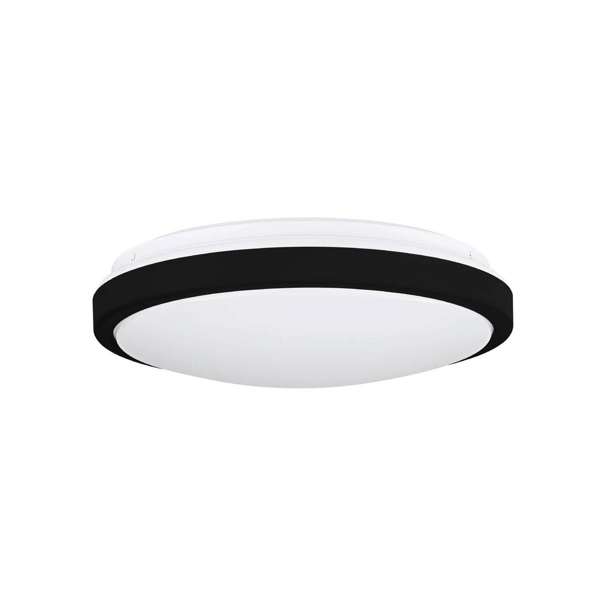 DECKENLEUCHTE 32,5/9 cm   - Schwarz/Weiß, Basics, Kunststoff/Metall (32,5/9cm) - Eglo