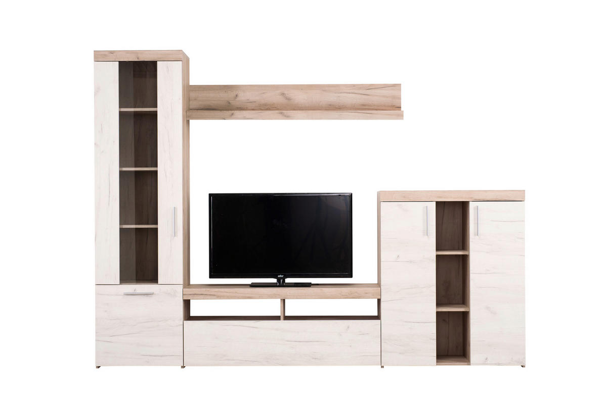 NAPPALI ÖSSZEÁLLÍTÁS ezüsttölgy  - ezüsttölgy, Basics, faalapú anyag (262/195/35cm) - Xora