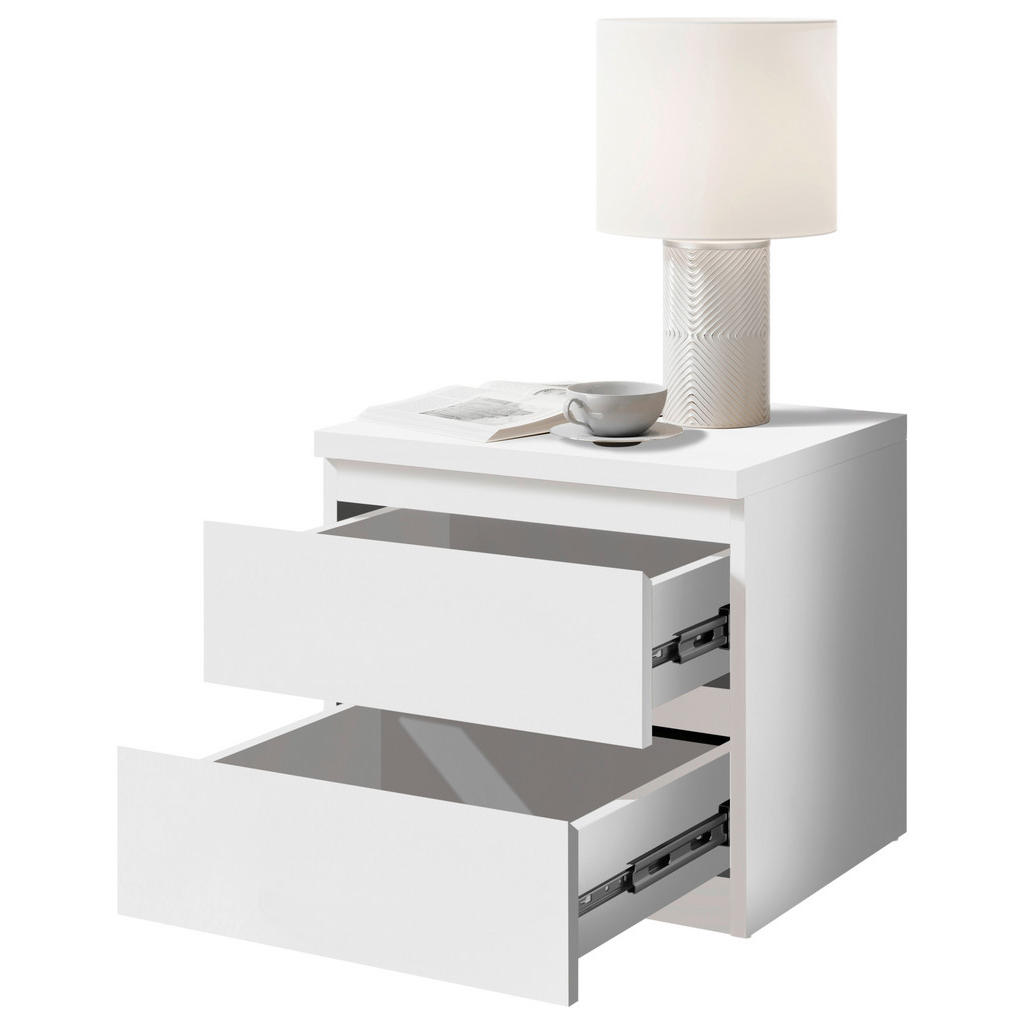 Thumbnail - Mid.you Nachtschrank, Weiß, Holzwerkstoff, 2 Schublade(n) Schubladen, 45x43.6x38 cm, Schlafzimmer, Nachttische