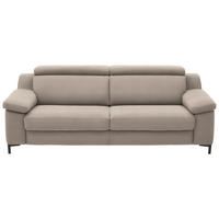3-SITZER-SOFA in Chenille Greige  - Greige/Schwarz, Design, Textil/Metall (230/104/104cm) - Valdera