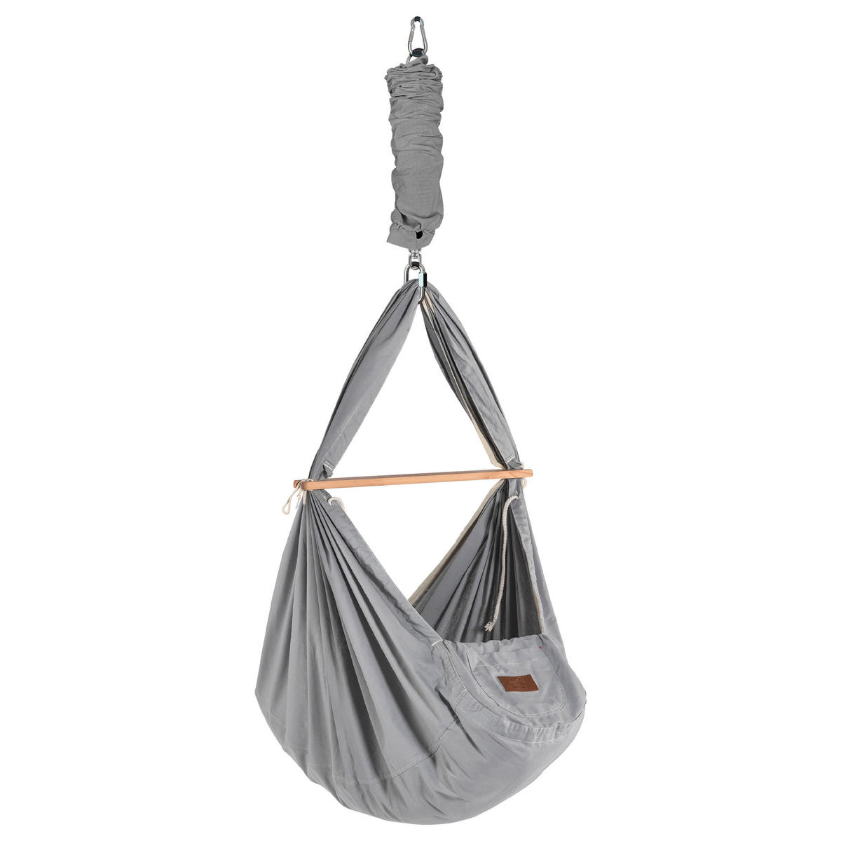 FEDERWIEGE Set inkl. Tipi-Gestell und Motor  Grau, Anthrazit  - Anthrazit/Grau, Basics, Kunststoff/Textil (135/194/135cm) - SCHMUSEWOLKE