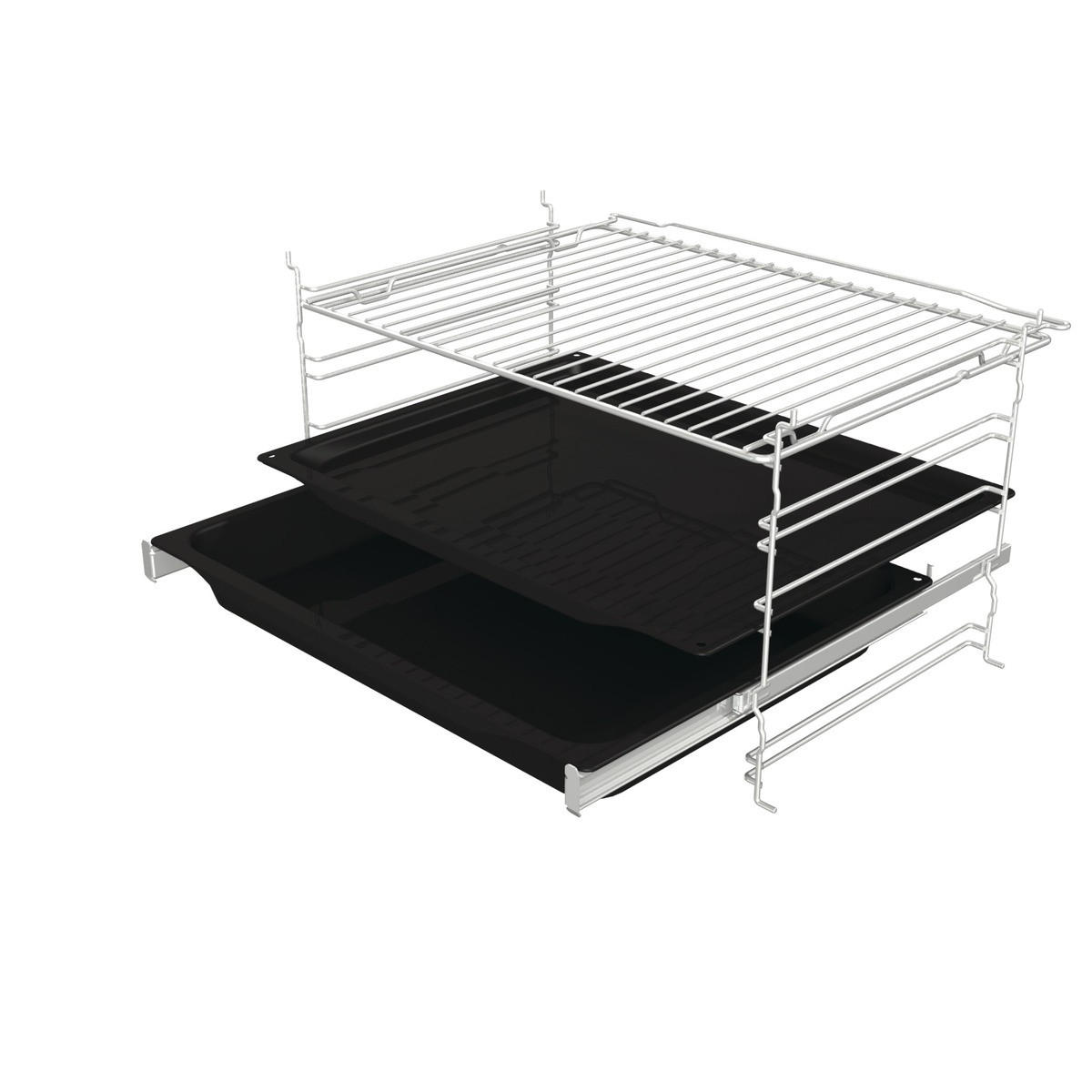 HERDSET 738870  - Edelstahlfarben/Schwarz, Basics, Glas/Metall (59,5/59,5/56,4cm) - Gorenje