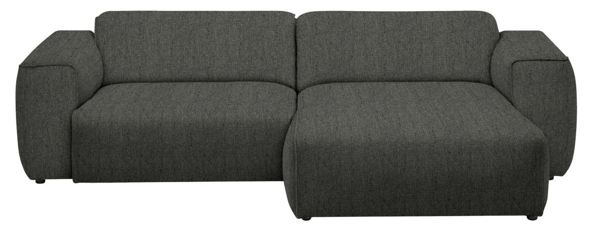 ECKSOFA  in Webstoff Dunkelgrün  265/171 cm  - Dunkelgrün/Schwarz, Design, Kunststoff/Textil (265/171cm) - home24