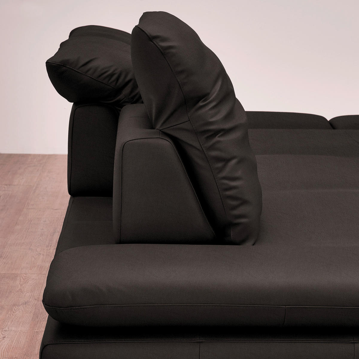 ECKSOFA in Echtleder Dunkelbraun  - Dunkelbraun/Silberfarben, Design, Leder/Metall (200/315cm) - Chilliano