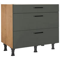 SCHUBKASTENUNTERSCHRANK 90/87/56 cm  in Grün, Eichefarben  - Eichefarben/Schwarz, MODERN, Holzwerkstoff/Metall (90/87/56cm) - Nobilia