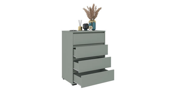KOMMODE Line in 80/103/48 cm - Schwarz/Grün, Design, Holzwerkstoff/Kunststoff (80/103/48cm) - Carryhome
