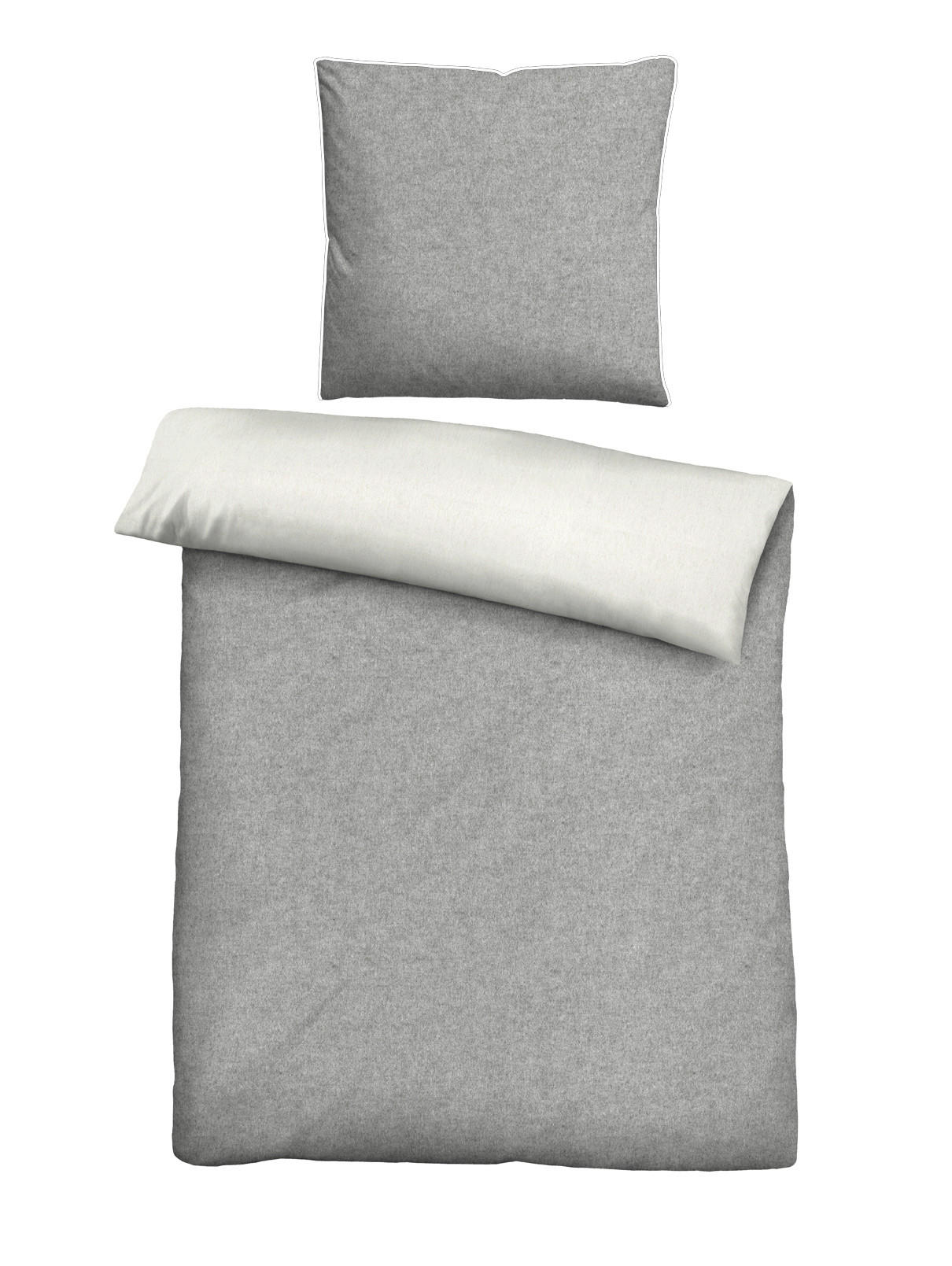 BETTWÄSCHE Flanell 155/220 cm  - Blaugrau/Hellgrau, Basics, Textil (155/220cm) - Novel