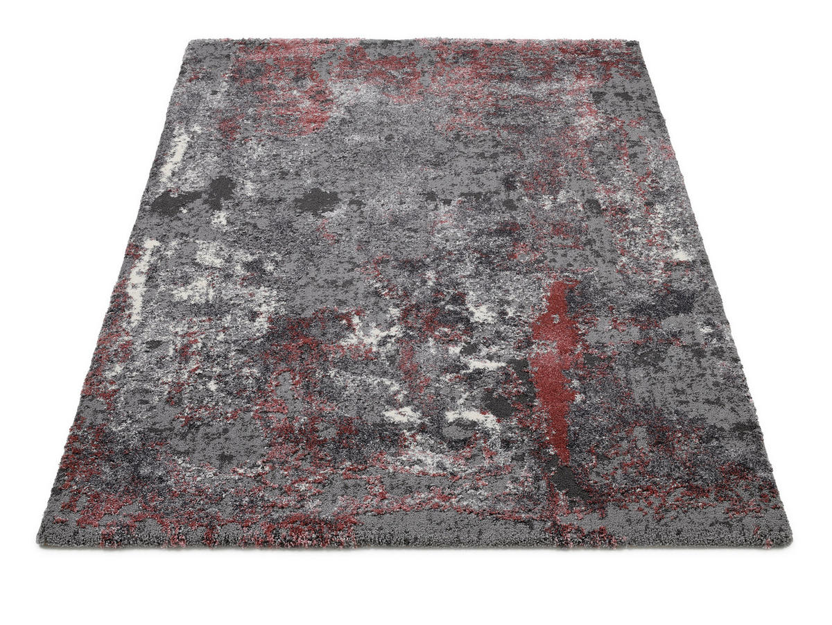 VINTAGE-TEPPICH 140/200 cm Timeline Quantum Grau, Hellrot  - Hellrot/Grau, Design, Textil (140/200cm) - Novel