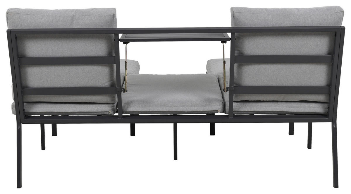 GARTENSET Webstoff Eisen  - Grau, Design, Textil/Metall (165/77/84cm) - Ambia Garden