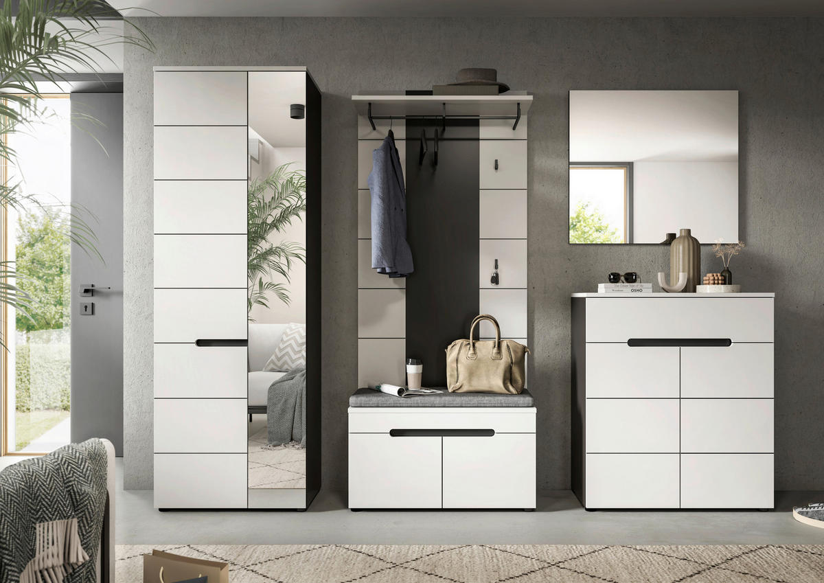 ELŐSZOBAFAL - fehér, Design, faalapú anyag (255/190/37cm) - Livetastic