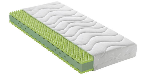 KALTSCHAUMMATRATZE 90/200 cm Höhe ca. 21 cm - Weiß, KONVENTIONELL, Textil (90/200cm) - Sleeptex