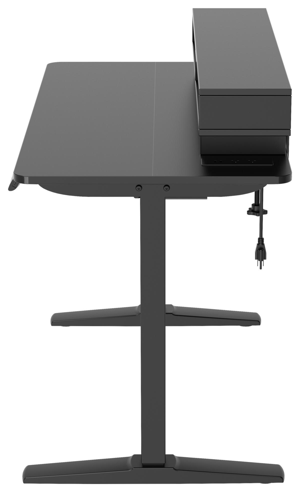SCHREIBTISCH  in Schwarz  - Schwarz, MODERN, Holzwerkstoff/Kunststoff (120/75/120/60cm) - MID.YOU