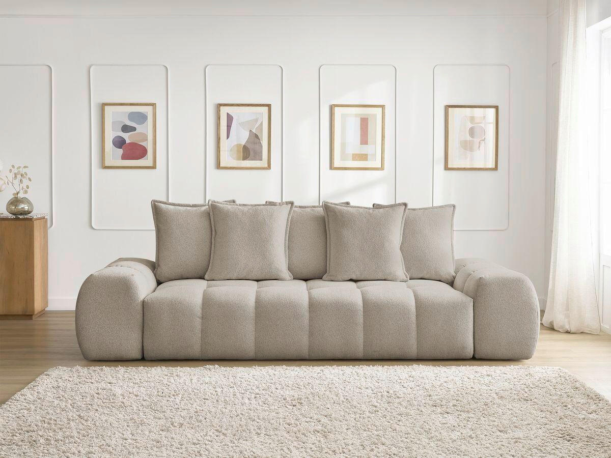 3-SITZER-SOFA EVEREST Flachgewebe Taupe  - Taupe/Schwarz, MODERN, Kunststoff/Textil (278/90/115cm)