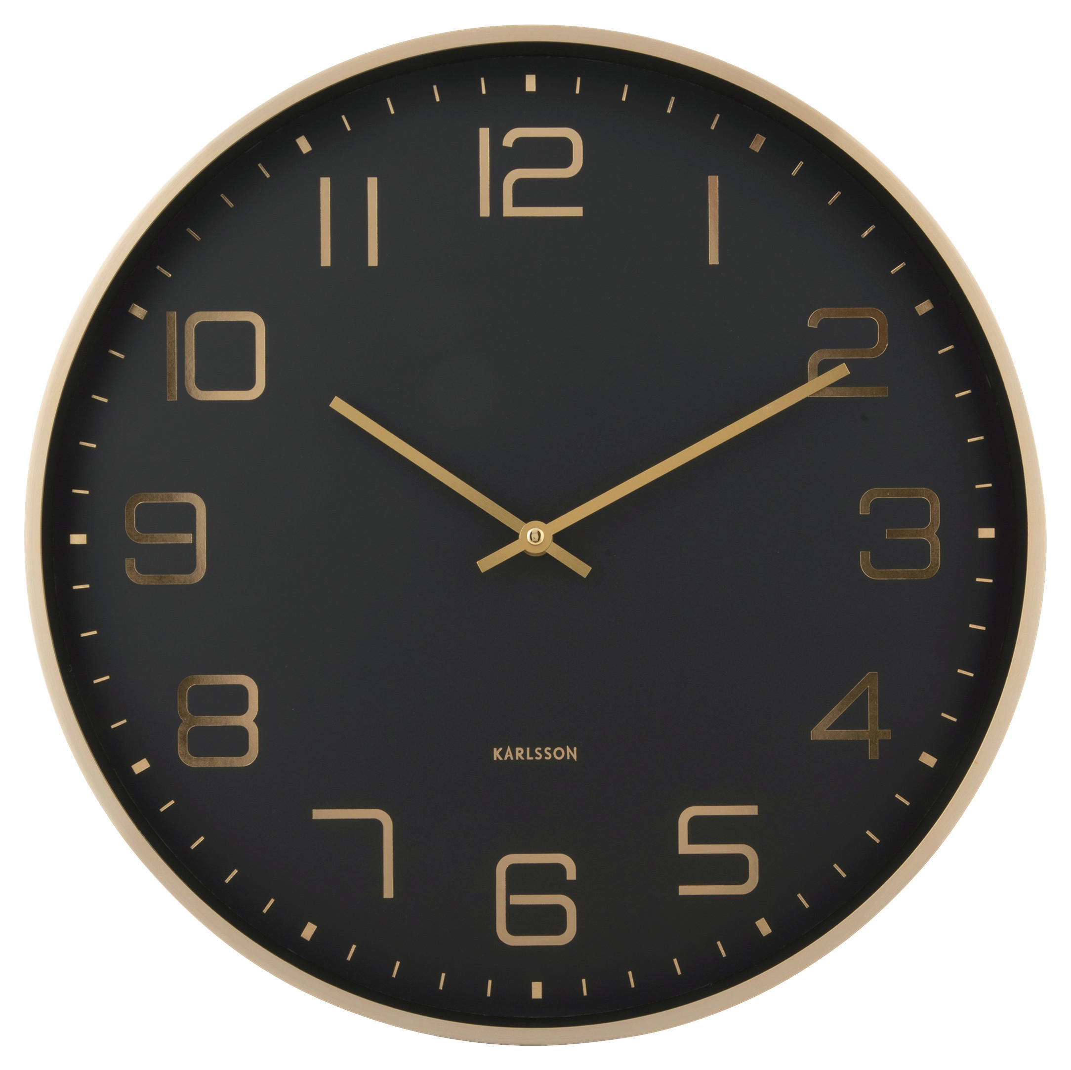 WANDUHR 40/40/4,2 cm   - Goldfarben/Schwarz, Basics, Metall (40/40/4,2cm) - Karlsson