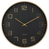 WANDUHR Elegance Glow Schwarz, Goldfarben 40/40/4,2 cm  - Goldfarben/Schwarz, Basics, Metall (40/40/4,2cm) - Karlsson