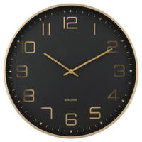 WANDUHR Elegance Glow Schwarz, Goldfarben 40/40/4,2 cm  - Goldfarben/Schwarz, Basics, Metall (40/40/4,2cm) - Karlsson