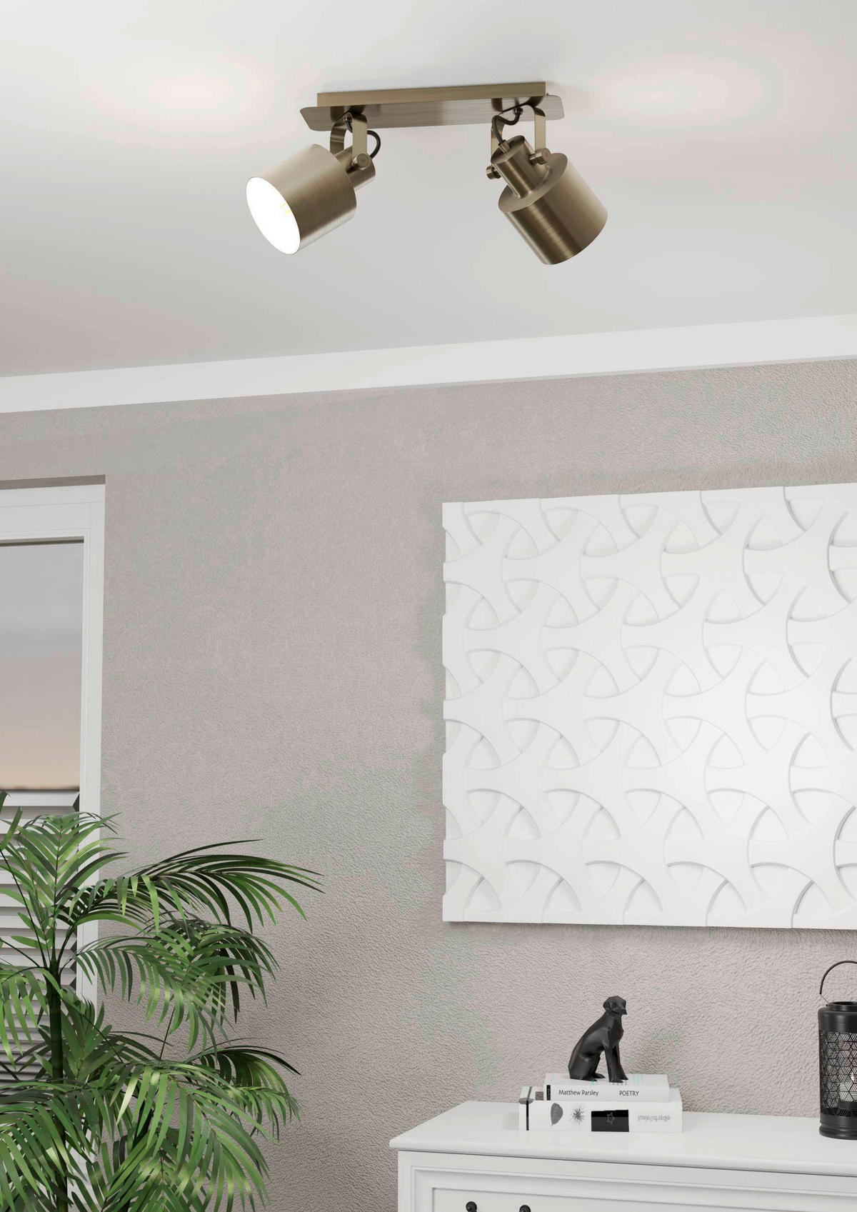 STRAHLER 47/11/21 cm   - Goldfarben/Creme, Design, Metall (47/11/21cm) - Eglo