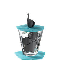 ČAŠA  120 ml  Bambini  - siva/tirkizna, Trend, staklo/plastika (120ml) - Leonardo