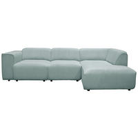 ECKSOFA  Cord Mintgrün  - Schwarz/Mintgrün, Design, Kunststoff/Textil (275/163cm) - MID.YOU