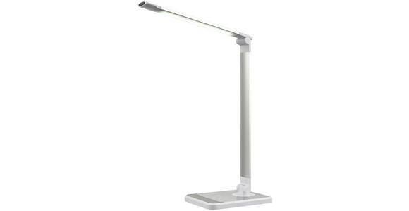 Led Schreibtischlampe Britta Silber mit Gestensteuerung - Silberfarben/Weiß, MODERN, Kunststoff/Metall (43/14/18,5cm) - Luca Bessoni