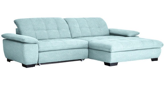 ECKSOFA  in Webstoff Türkis  265/180 cm  - Türkis/Schwarz, Design, Textil/Metall (265/180cm) - Carryhome