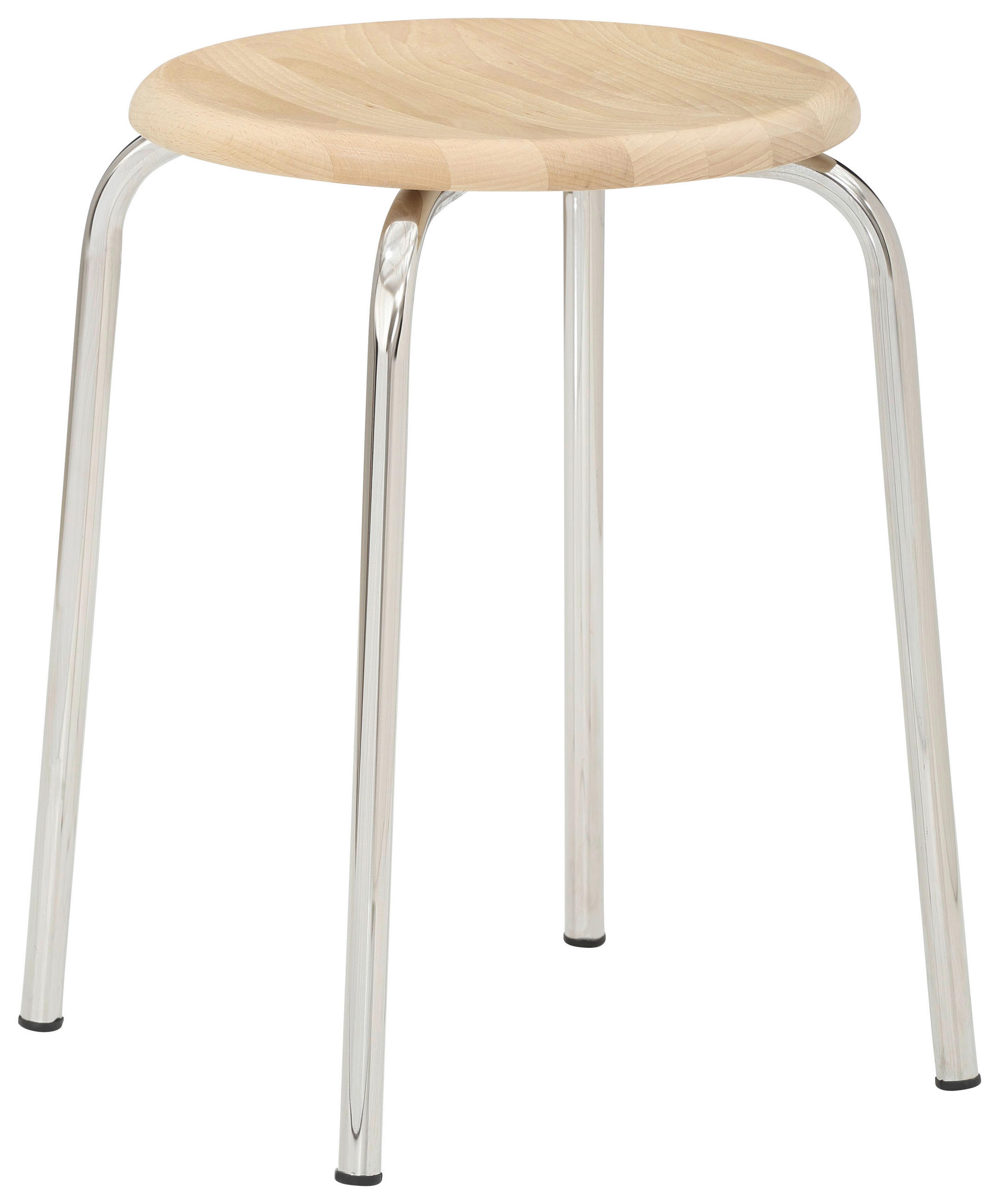 BÜROHOCKER Buchefarben, Chromfarben  - Chromfarben/Buchefarben, Basics, Holz/Metall (48/48/48cm) - MID.YOU