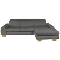 ECKSOFA Anthrazit Cord  - Eiche Bianco/Anthrazit, KONVENTIONELL, Holz/Textil (307/195cm) - SetOne by Musterring