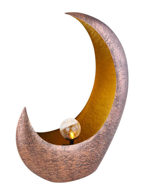 SOLARLEUCHTE - Klar/Messingfarben, Design, Glas/Metall (37,5/13,5/45cm) - Globo