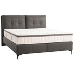 BOXSPRINGBETT 180/200 cm  in Schwarz  - Schwarz, Design, Leder/Holz (180/200cm) - Novel