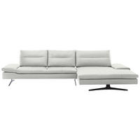ECKSOFA in Echtleder Creme  342/158 cm  - Creme/Schwarz, MODERN, Leder/Metall (342/158cm) - Chilliano