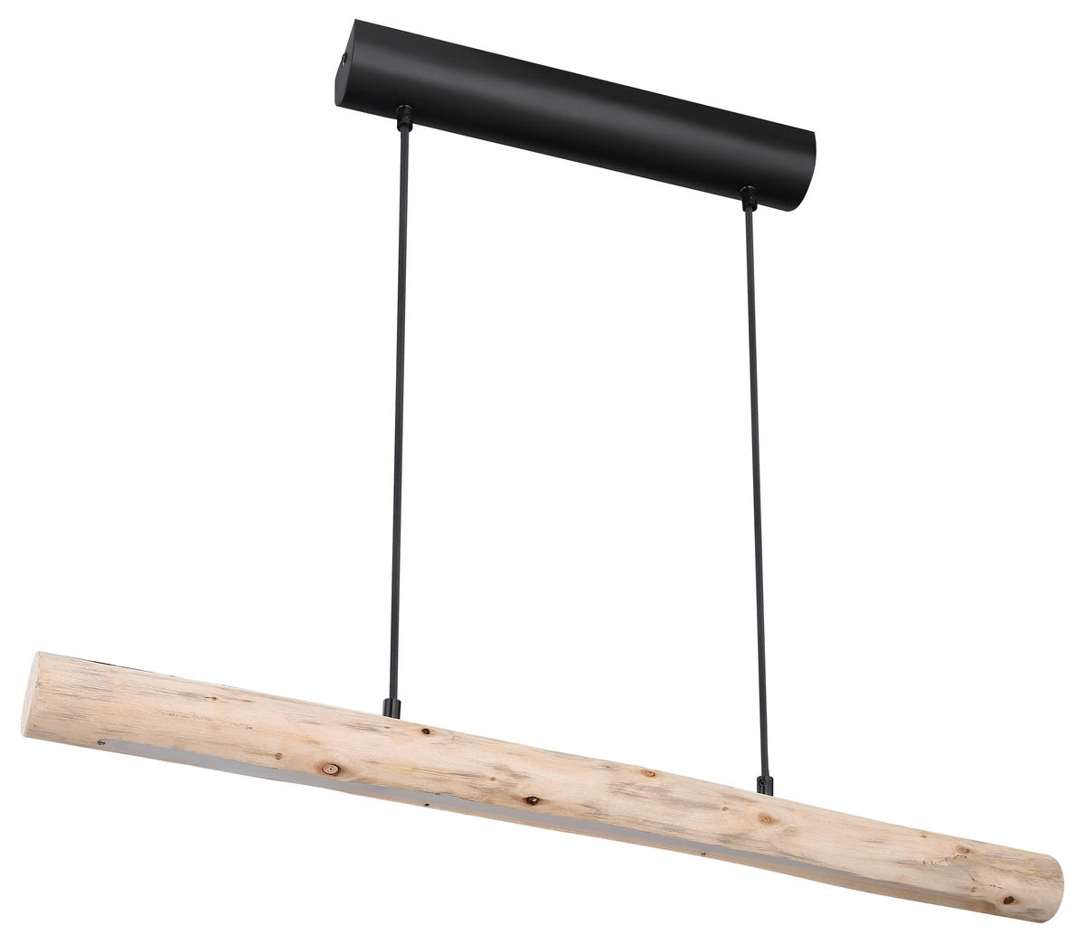 HÄNGELEUCHTE 80/7/150 cm   - Schwarz/Naturfarben, Basics, Holz/Metall (80/7/150cm) - Globo