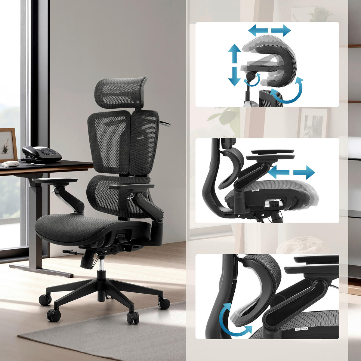 DREHSTUHL Flachgewebe Schwarz  - Silberfarben/Schwarz, MODERN, Kunststoff/Textil (68/113/67cm) - MID.YOU