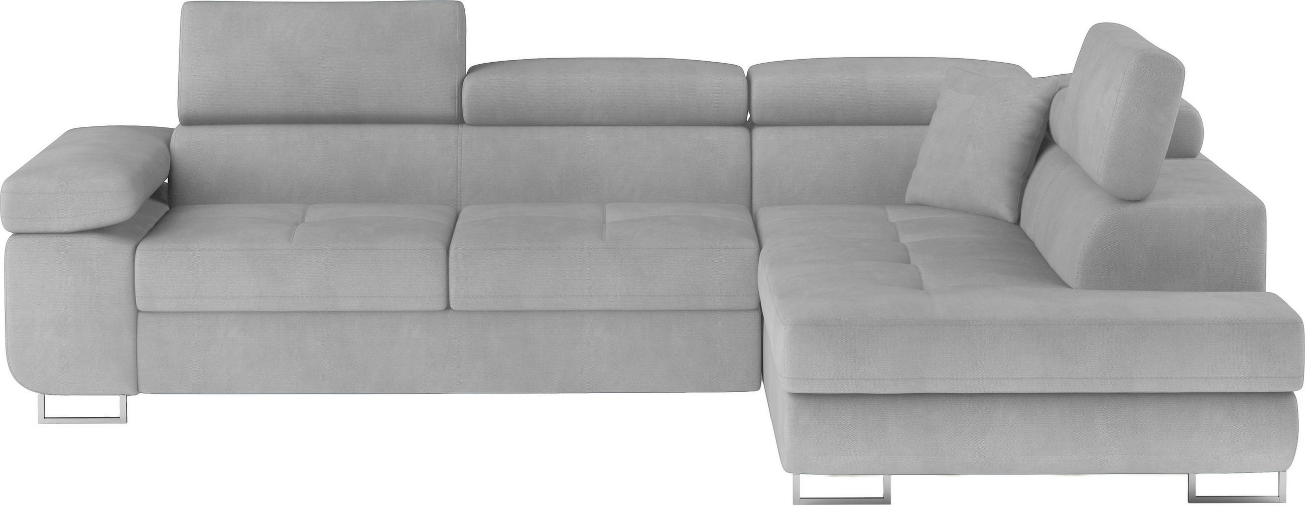 Thumbnail - Mid.you Ecksofa Anton, Grau, Textil, 4-Sitzer, Ottomane rechts, L-Form, 272x203 cm, Made in EU, Liegefunktion, Wohnzimme...