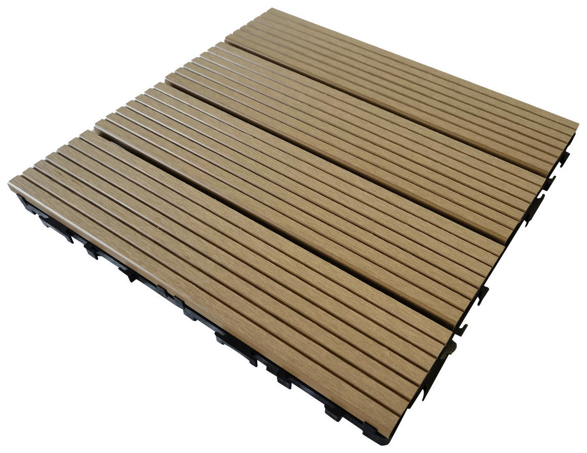 TERRASSENFLIESE WPC MAURICE 30X30CM 11-TLG.  - Beige, KONVENTIONELL, Holzwerkstoff (30/30/2.4cm)