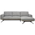 ECKSOFA in Struktur Grau  262/157 cm  - Schwarz/Grau, Design, Textil/Metall (262/157cm) - Novel