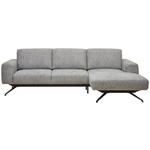 ECKSOFA in Struktur Grau  262/157 cm  - Schwarz/Grau, Design, Textil/Metall (262/157cm) - Novel